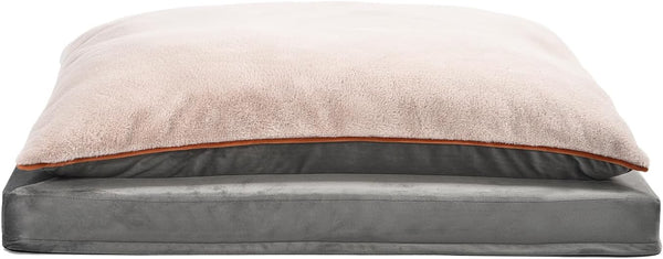 Amazon Basics Plush Orthopedic Pillow Dog Bed, Large, Removable Cover, Grey, 36"L x 27"W x 8"H