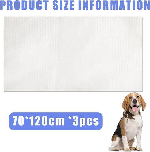 Disposable Pet Bath Towel 3 PCS, 27.5 x 47.2 inch Portable Grooming Towels for Large Dog Cleaning