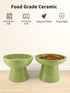 Elevated Cat Food and Water Bowls Set, Extra Wide Raised Ceramic Feeder, Anti-Vomit for Cats and Small Dogs