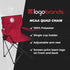 NCAA Portable Quad Folding Chair - Black Tailgate Chair with Armrests & Cup Holder