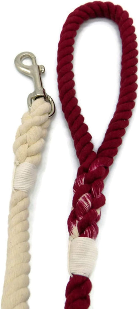Sier 5ft Ombre Rope Dog Leash - Braided Cotton Heavy Duty Multi-Colored