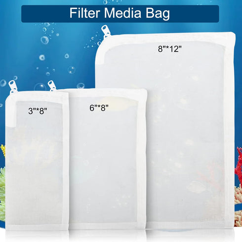 Segarty 10 Pack High Flow Aquarium Filter Bags, 0.15mm Mesh Reusable Nylon Media Net Bags for Fish Tank