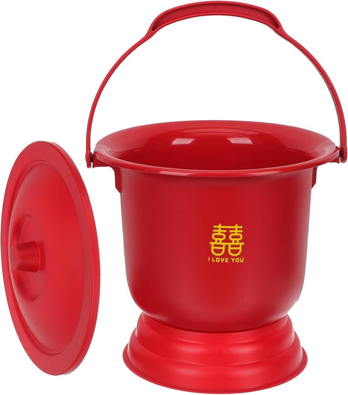 FRCOLOR Spittoon Bucket Portable Urinal Toilet Chamber Pot Enamel Potty Patient Urinal Pot Night Urine Pot Portable