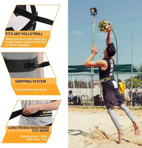 Soccer Ball/Volleyball Training Equipment, Solo Soccer Kick Trainer for Kids and Adults, Practice Aid Bungee Belt