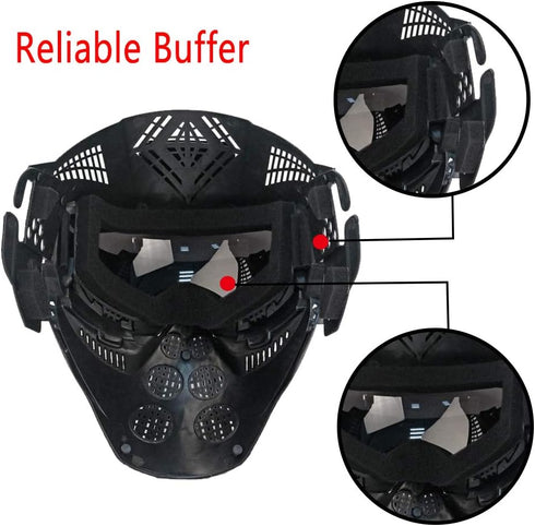 Tactical Mask Airsoft Masks for BB Hunting, CS Game Full Face Tactical Gear with Goggles for Outdoor Activities