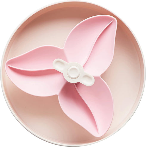 SPIN Bowl Slow Feeder Dish for Dogs - Bougainvillea Pink Interactive & Adjustable Center Puzzle Piece for Feeding