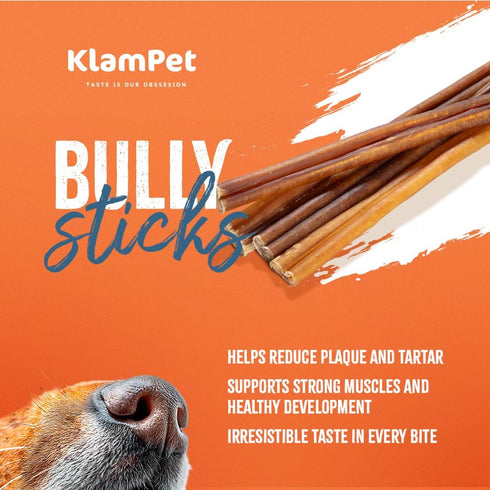 6" (15 Pack) 100% (6" (15 Pack)) Bully Sticks for Dogs Natural Single-Ingredient Beef Dog Chews Long-Lasting, Low Odor