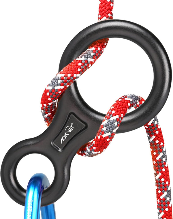 Rescue Figure 8 Descender Climbing Gear, 35KN/3500kg Aluminum Alloy Rigging Plate for Belaying