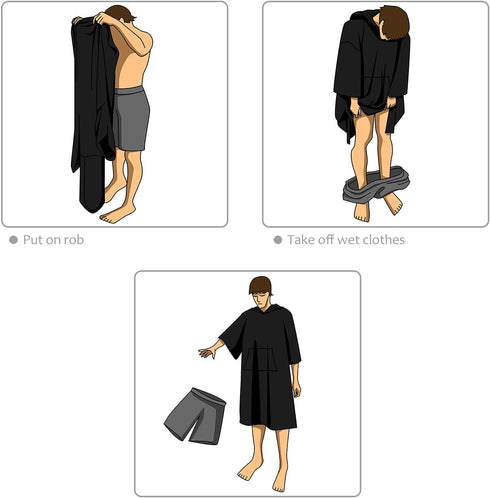 Swimming Catalonia Absorbent Surf Poncho Men Women, Quick Dry Towel Changing Poncho, Hooded Towel Poncho Adult
