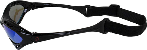Hurricane Eyewear Category 4 Polarized Jet Ski Goggles - 2 Pairs Black Padded Frames with Smoke & Blue Mirror Lenses