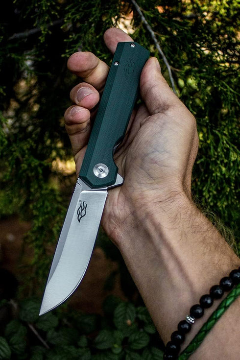 Firebird GANZO FH11 Folding Knife, D2 Steel Blade, Anti-slip G10 Handle with Clip for Outdoor