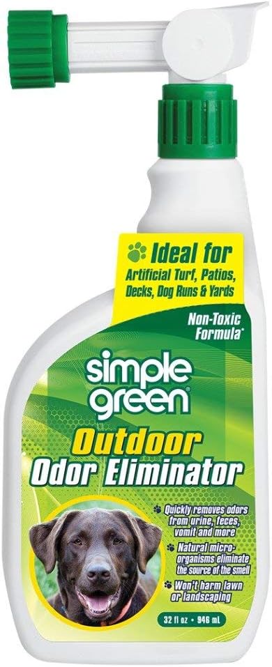 Outdoor Odor Eliminator for Pets - Ideal for Dogs, Artificial Grass & Patio, 32 oz Hose End Sprayer