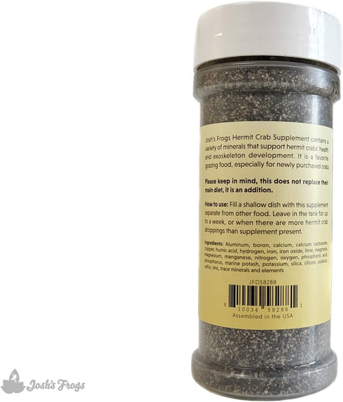 (4.5 oz)- Josh's Frogs Hermit Crab Mineral Supplement Blend Greensand Earthworm Castings Calcium