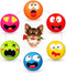 Squeaky Dog Toy for Small Dogs, Rubber Latex Puppy Toys, Soft Smile Face Squeaky Balls for Mini, Small Breeds