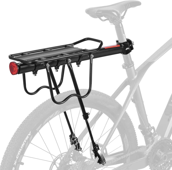 ROCKBROS Adjustable Rear Bike Rack, Full Quick Release Bicycle Cargo Rack, Aluminum Alloy, 115 lbs Capacity, Black