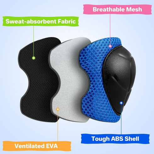 Kids/Youth Protective Gear Set - Knee Pad, Elbow Pads, Wrist Guards 3 in 1 for Skating, Cycling, Rollerblading