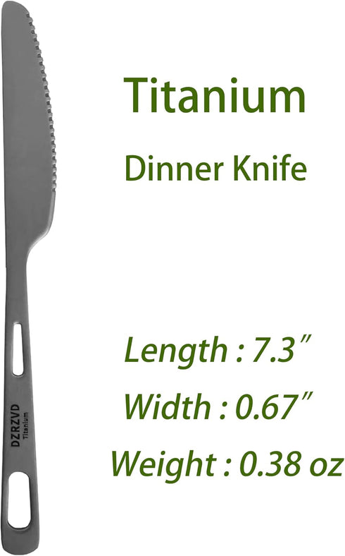 Titanium Utensils Set, Ultra-light Spoon Fork Knife with Carabiner for Camping and Travel