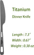 Titanium Utensils Set, Ultra-light Spoon Fork Knife with Carabiner for Camping and Travel