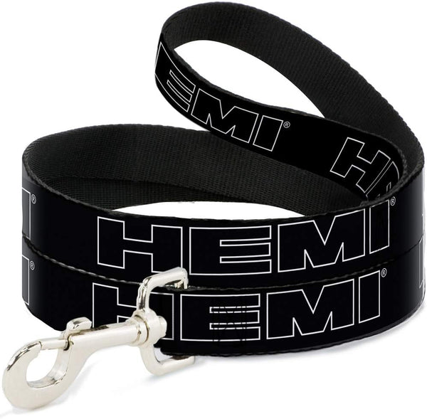 Buckle-Down Pet Leash - HEMI Bold Outline Black/White, 4 Feet Long