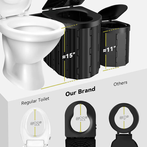 Thallike 12-inch 400 Lbs, Portable Camping Toilet with Pop-Up Privacy Tent, Toilet Seat, Outdoor Portable Folding