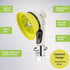 Outdoor Dog Wash Nozzle for Bathing, Quick Paw Rinses, Splash Shield Handle, Rubber Grooming Brush, Metal Connection