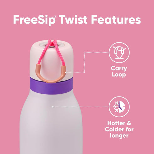 24-oz, Owala FreeSip Twist Insulated Stainless Steel Water Bottle with Straw for Sports and Travel, BPA-Free