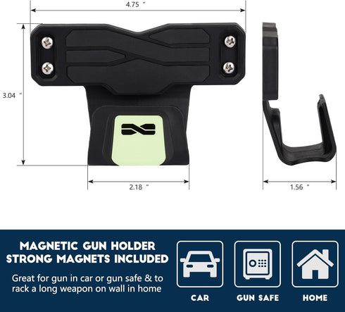 Adoreal Magnetic Gun Holder with Safety Trigger Guard Protection, Gun Mount for Car, Vehicle, Truck, Walls, Desks, Gun