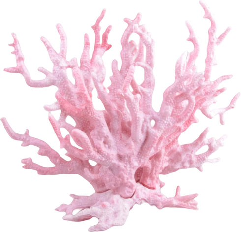Mallofusa Artificial Aquarium Plant Ornament, Plastic Coral Reef Fish Tank Decoration Pink