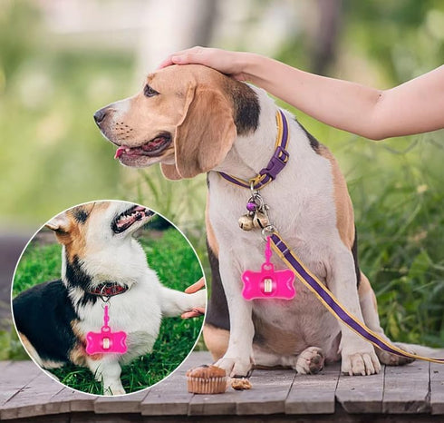 LIUSM 5 PCS Bone Shaped Poop Bag Dispenser Pet Waste Disposal Bag Dispenser With Waste Bag (Random Color)