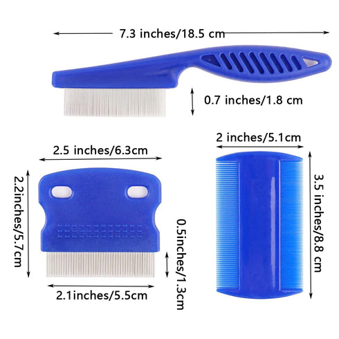 Hsathoac 9 Pieces Pet Flea Lice Comb, Dog And Cat Tear Stain Remover Comb, Remove Eye Mucus Crust Dandruff Floating