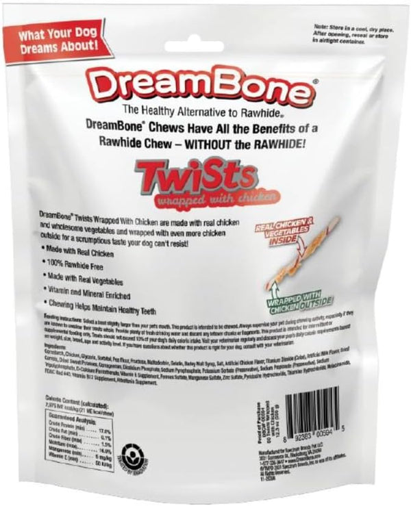 50 Count DreamBone Twist Sticks, Wrapped With Real Chicken, Rawhide-Free Chews For Dogs