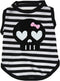 Petitebella Black Skull Face Puppy Dog Shirt - Stripes, Small Size