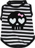 Petitebella Black Skull Face Puppy Dog Shirt - Stripes, Small Size