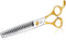 JASON 7.5" 18-Teeth Chunkers Shears for Dogs Cats Grooming, Texturizing Blending Scissor, Sharp Gold Shear