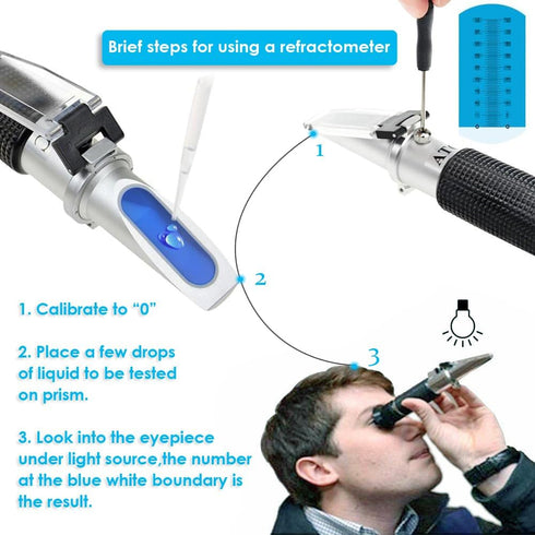 Salinity Refractometer: 0-100 Ppt for Seawater and Marine Fishkeeping with Automatic Temperature Compensation