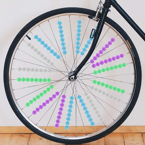 Multicoloured Bicycle Spoke Beads, Luminous Plastic Cycling Clip Beads, 72 Pieces Wheel Decorations