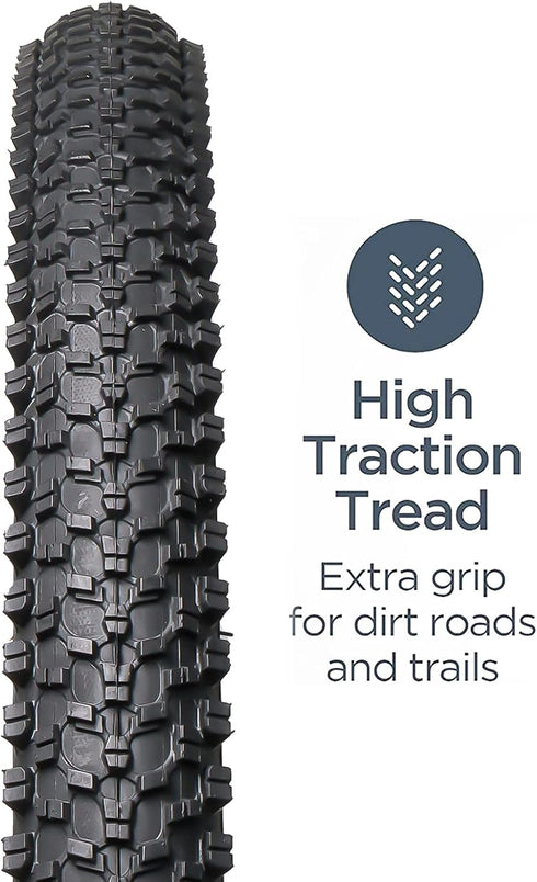 Hycline Bike Tire,20/24/26/27.5 Inch Folding Replacement Tire for MTB Mountain Bicycle-Black/Skinwall by Hycline