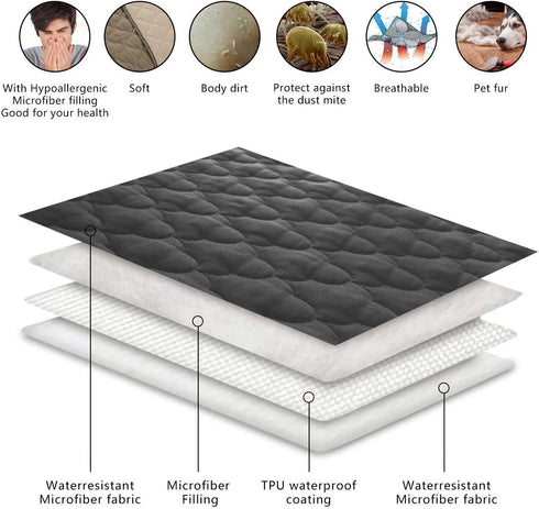 1 Piece52"x82",Dark SPXTEX Dog Bed Cover Washable Pee Pads Dog Blankets for Puppy Large Dog Cat,Sofa Reversible