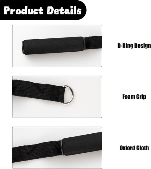 Set of 4 Heavy-Duty Cable Machine Handles for Gym Equipment and Resistance Bands