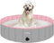 Furrybaby Foldable Dog Pool, Portable Pet Pool for Large Dogs, Kiddie Pool Dog Swimming Pool (Pink 47'') Indoor Outdoor