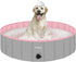 Furrybaby Foldable Dog Pool, Portable Pet Pool for Large Dogs, Kiddie Pool Dog Swimming Pool (Pink 47'') Indoor Outdoor