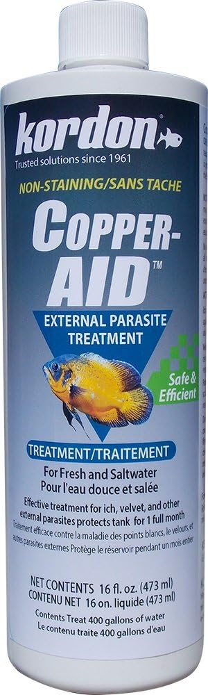 KORDON Copper-AID External Parasite Treatment for Freshwater and Saltwater Fish, 16-Ounces