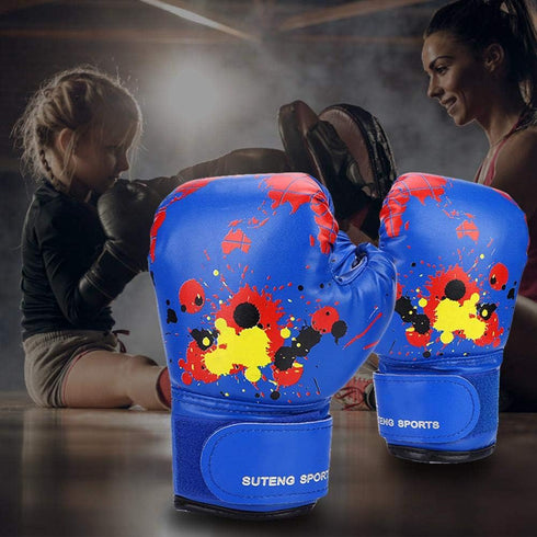 Kids Boxing Gloves, Children Cartoon MMA Sparring Gloves for Ages 2-11 Years Old (Blue)