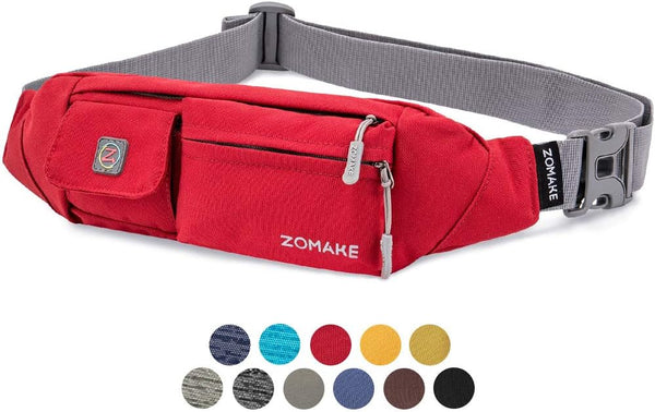 ZOMAKE Crossbody Fanny Pack for Women & Men, Small Runners Belt Bag, Adjustable Strap, Water Resistant Waist Bag