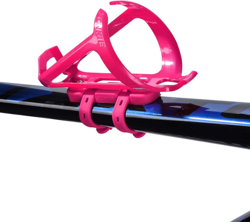 ZONKIE Bicycle Bottle Cages, Plastic Bike Bottle Holder with Mounting Base, Pink