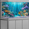 Underwater Aquarium Background, Ocean Floor Coral Reef, Polyester Fish Tank Background with 6 EVA Double-Sided Tapes