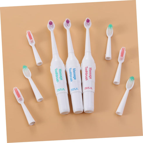 3pc Set Portable Electric Toothbrush for Small Dogs & Cats - Gentle Cleaning