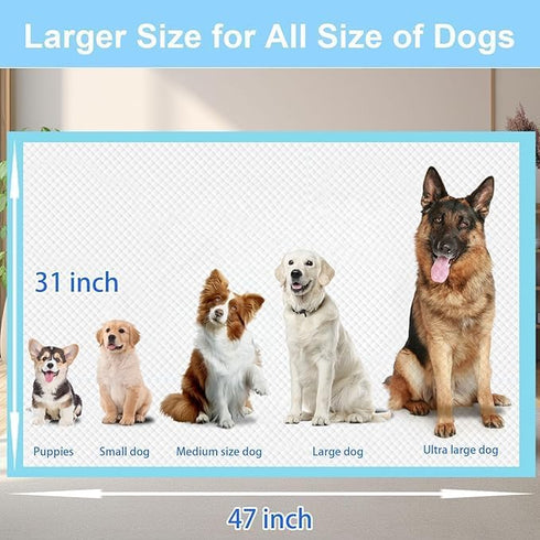 31"x47" 40 Count, XXXXL Puppy Pee Pads for Dogs Extra Large Dog Pee Pads, Leak-Proof & Super Absorbent Dog Pee Pads