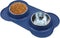 AsFrost Dog Food Bowls, Stainless Steel Set with Non-Slip Silicone Mat, Dog Dishes for Small Medium Dogs, Blue