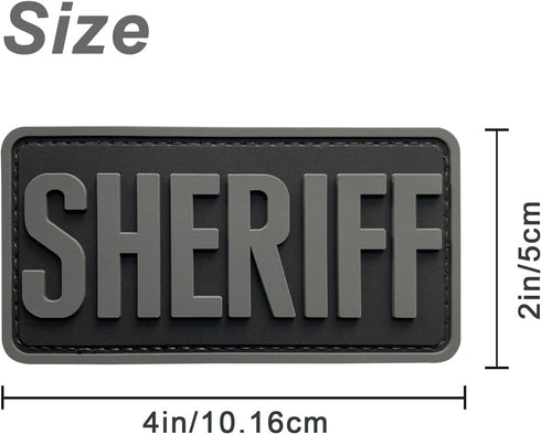 Sheriff Vest Patch Cool Subdued Gray 2x4 inches for County Sheriff Department Tactical Molle Vest